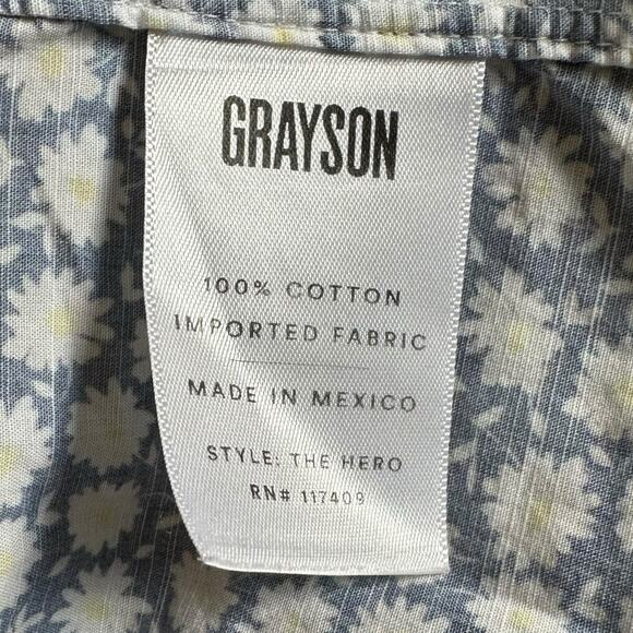 GRAYSON The Hero Blue White Floral Long Sleeve Button Down Shirt Women's 2 US S - Picture 6 of 8